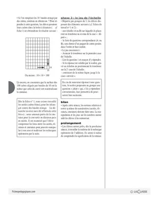 Apprentissage de la dizaine et de la centaine / Le jeu de l'échelle