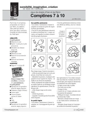 Jeux de doigts d'hier et de Rémi : Comptines 7 à 10