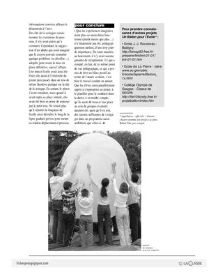 Projet de classe / Ballon vole