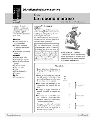 Tennis (7) / Le rebond maîtrisé