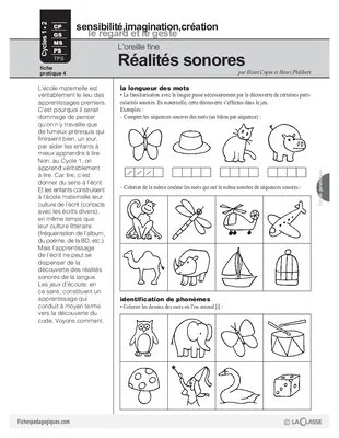 L'oreille fine : Réalités sonores (Cycle 2)