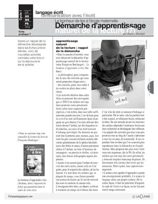 Démarche d'apprentissage naturel de la lecture (7)