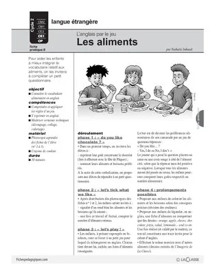 Les aliments / L'anglais par le jeu