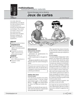 Apprentissage de la dizaine et de la centaine / Jeux de cartes