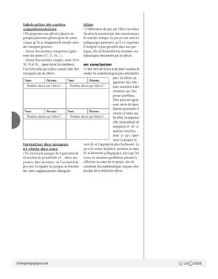 Apprentissage de la dizaine et de la centaine / Jeux de cartes