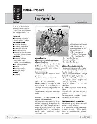 La famille / L'anglais par le jeu