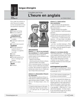 L'heure / L'anglais par le jeu