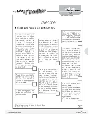 Ateliers de lecture / Valentine