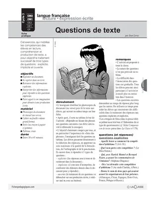 Questions de texte