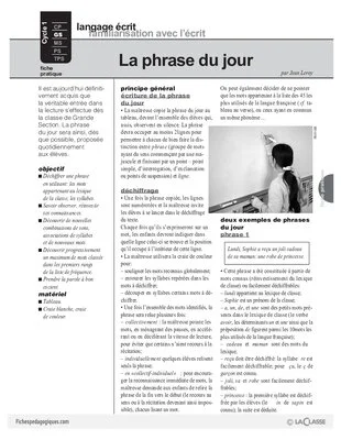 La phrase du jour (Ecrit)