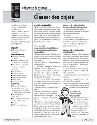 Logique (1) / Classer des objets