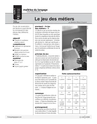 Le jeu des métiers