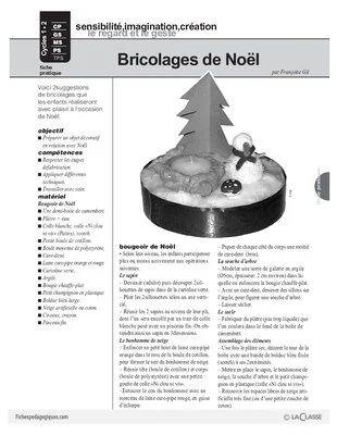 Bricolages de Noël (Cycle 1)