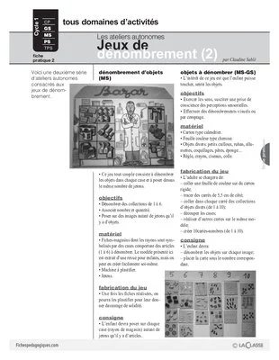Ateliers autonomes (2) / Dénombrement
