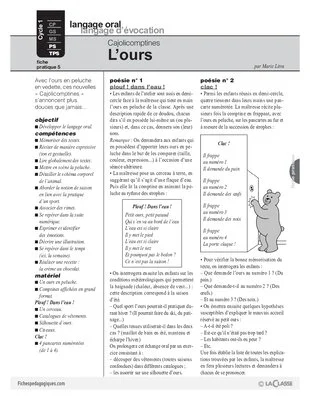 Cajolicomptines (5) / L'ours