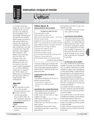 A l'école de la vie (1) / Effort, persévérance