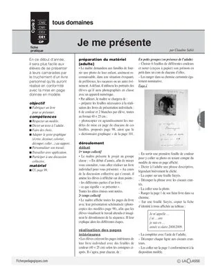 Je me présente CP-CE1
