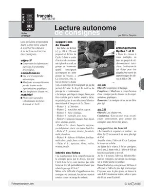 Lecture autonome de consignes