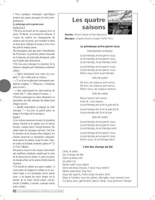 Musique classique en chansons (2) / Les quatre saisons