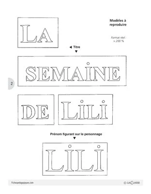 La semaine de Lili (bricolage)