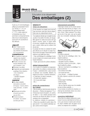 Education à la citoyenneté (2) / Des emballages (2)