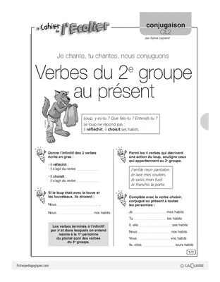 Conjugaison CE2 (3) / Verbes du 2e groupe au présent