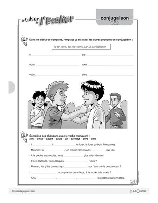 Conjugaison CE2 (3) / Verbes du 2e groupe au présent