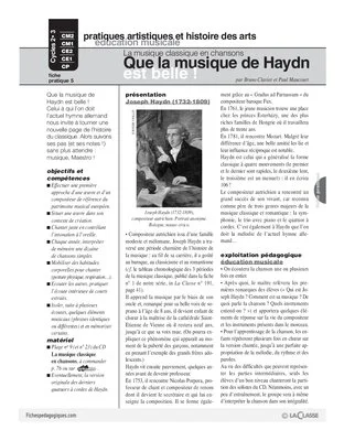 Musique classique en chansons (5) / Que la musique de Haydn est belle