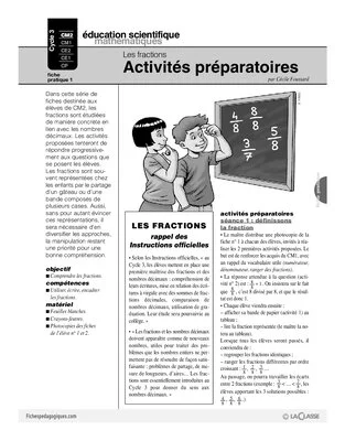 Les fractions (1) / Activités préparatoires