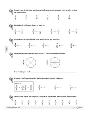Les fractions (1) / Activités préparatoires
