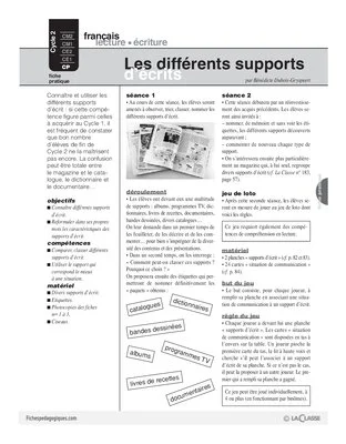 Les différents supports d'écrits