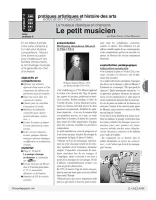 Musique classique en chansons (6) / Le petit musicien