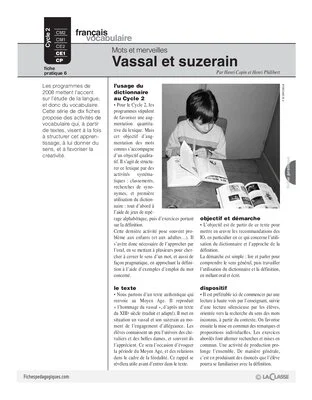 Mots et merveilles (5) / Vassal et suzerain