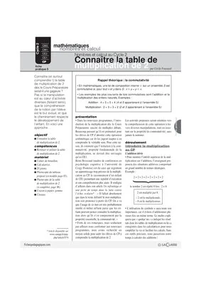Nombres et calcul au cycle 2 (5) / La table de multiplication de 2