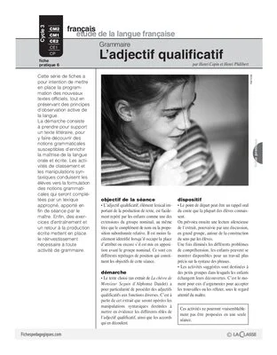 Grammaire (6) / L'adjectif qualificatif (1)