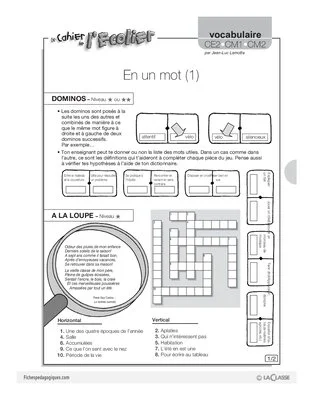 Vocabulaire / En un mot (1)