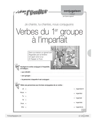 Conjugaison CE2 (7) / Verbes du 1er groupe à l'imparfait