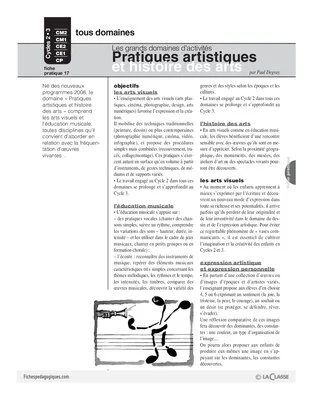Pratiques artistiques et histoire des arts / Grands domaines d'activités