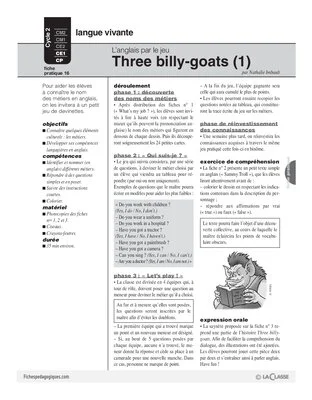 Three billy-goats (1) / L'anglais par le jeu