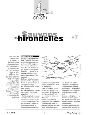 Sauvons les animaux (4) / Les hirondelles