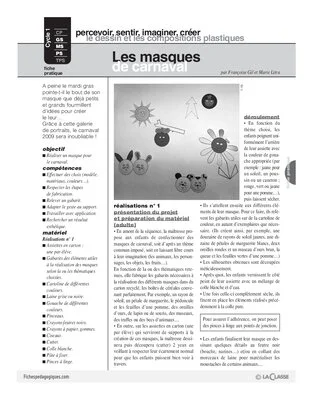 Les masques de carnaval