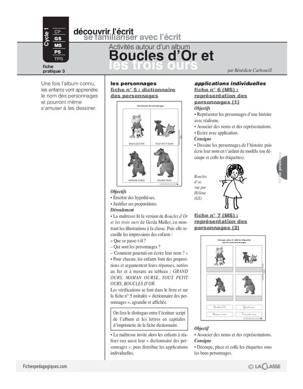Chaises Boucle D'or Et Les Trois Ours